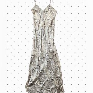 Banana Republic Silk Snake Skin Print Maxi Dress with Side Slits